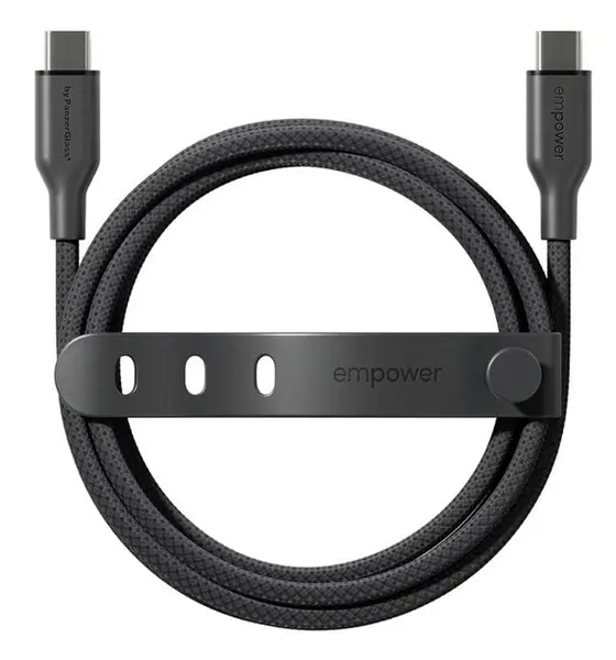 Cablu PanzerGlass - Data Racing, USB-C/USB-C, 2 m, Space Black