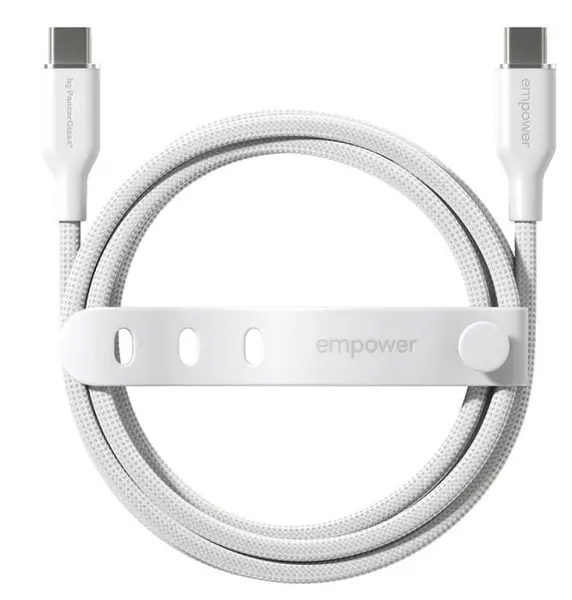 Cablu PanzerGlass - Racing, USB-C/USB-C, 2 m, Silver White