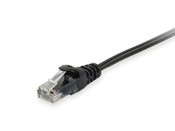 Cablu Patch Ethernet Cat6 U/UTP 5 m, AWG 26 CCA, mufe RJ-45 aurite, PVC negru, 250 MHz, EQUIP 625454