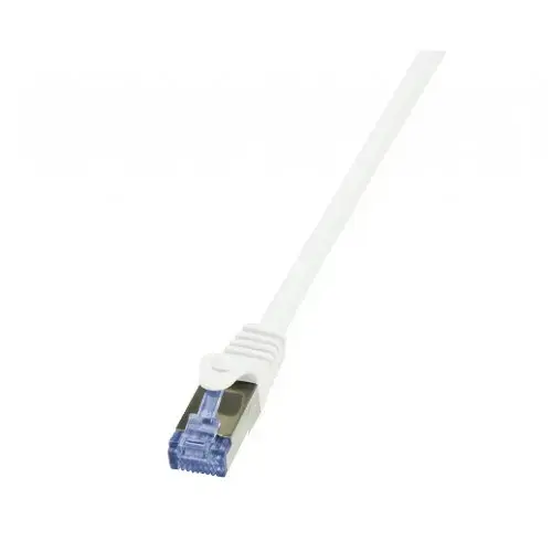 Cablu Patchcord Logilink CQ4021S, S/FTP, Cat6a, 0.5m, alb