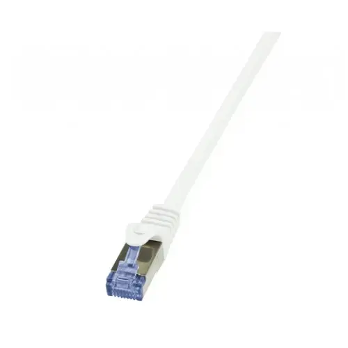Cablu Patchcord Logilink CQ4022S, S/FTP, Cat6a, 0.5m, alb