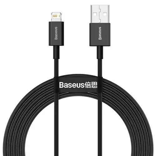 Cablu pentru incarcare si transfer de date Baseus Superior, USB/Lightning, 2.4A, 1m, Negru