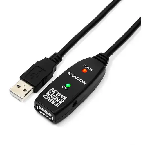 Cablu prelungitor activ USB 2.0 AXAGON ADR-210, 10m (Negru)
