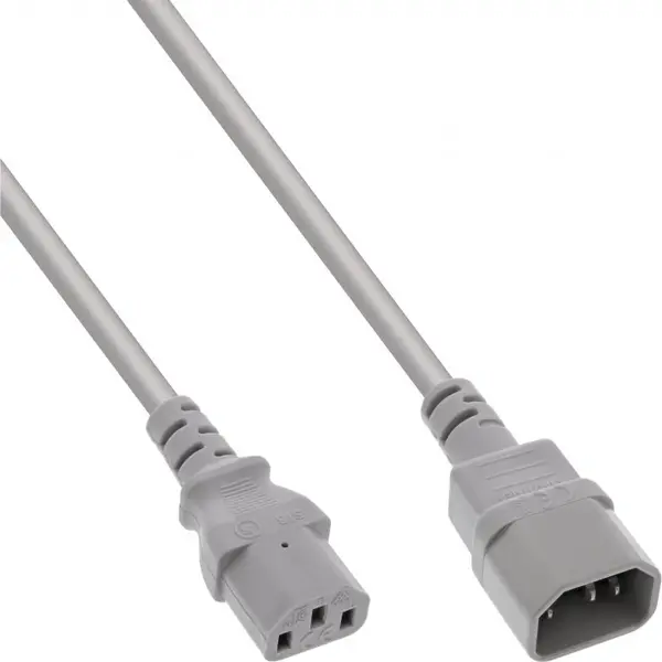 Cablu prelungitor alimentare C13 la C14 1.5m Gri, Inline IL16504A
