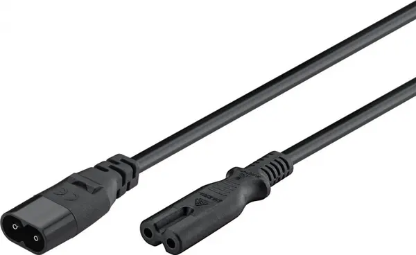 Cablu prelungitor alimentare casetofon IEC C7 - C8 T-M 2m Negru, KPSO2