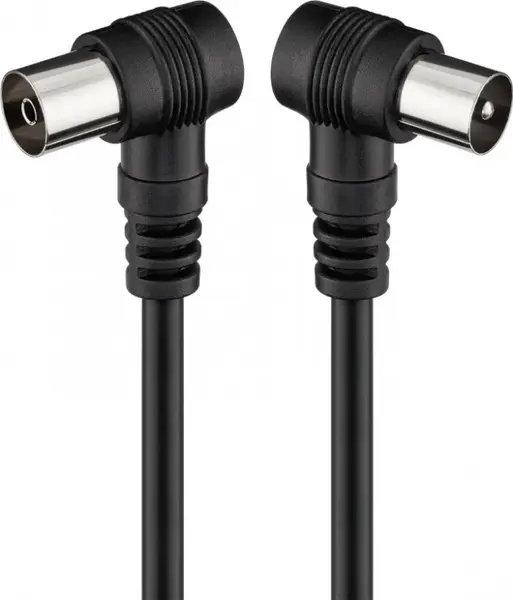 Cablu prelungitor antena coaxial 70dB unghi 90 grade T-M 2.5m Negru, G11526