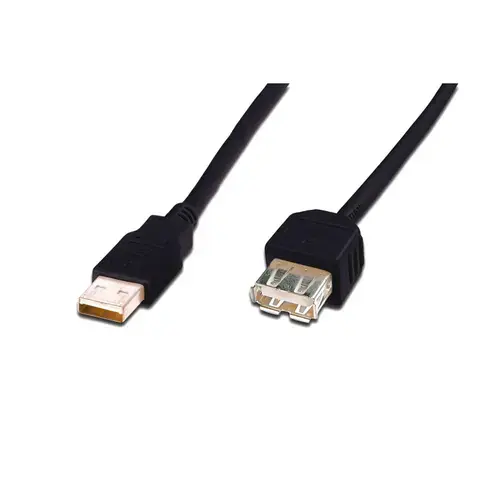 Cablu prelungitor, Assmann, USB 2.0, tip A, 3m, Negru
