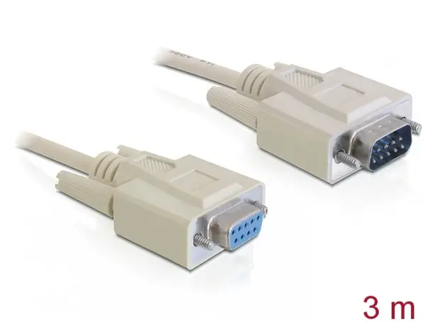 Cablu prelungitor Serial 9T-9M 3m, Delock 84289