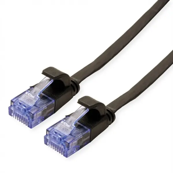 Cablu retea UTP Flat cat.6A 5m Negru, Value 21.99.0825