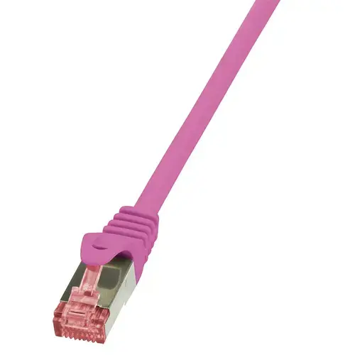 Cablu S/FTP LOGILINK Cat6, LSZH, cupru, 1.5 m, roz, AWG27, dublu ecranat CQ2049S