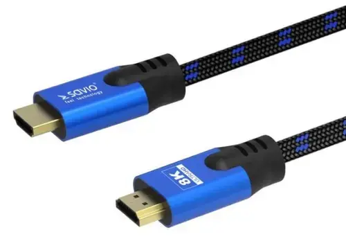 Cablu Savio SAVIO CL-143, HDMI -HDMI, 8k, 3m (Negru/Alastru)
