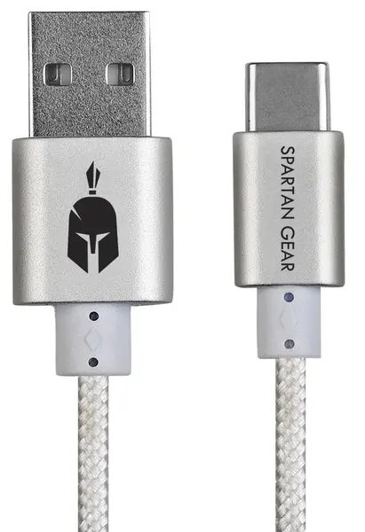 Cablu Spartan Gear – Type C USB 2.0, 2m, alb