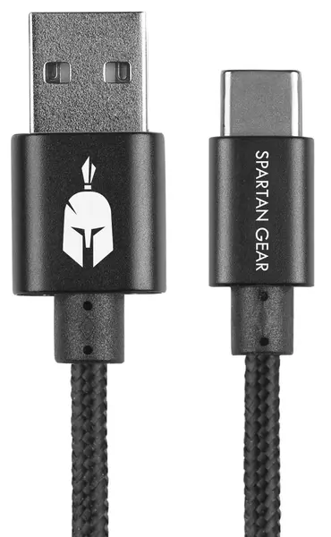 Cablu Spartan Gear – Type C USB 2.0, 2m, negru