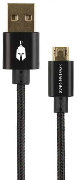 Cablu Spartan Gear - USB-microUSB, 3 m, negru