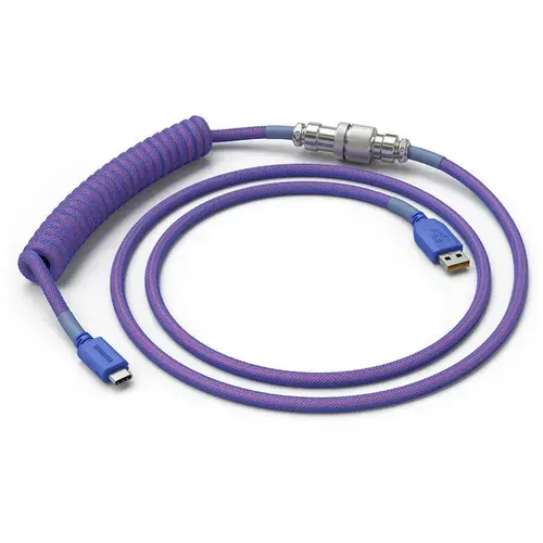 Cablu tastatura Glorious Coiled Nebula, USB-C - USB-A, 1.37m, Mov