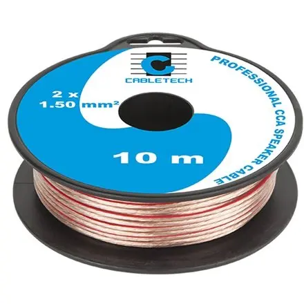 Cablu transparent pentru difuzor, material CCA, 2 x 1.5 mm2, rola 10m KAB0397