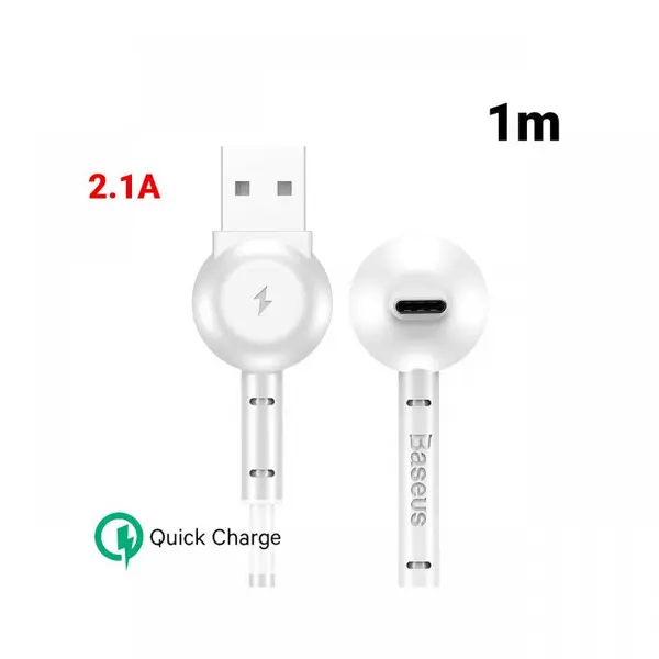 Cablu Type-C Baseus Maruko Video White (1m, 2.1A, cu functie de suport)