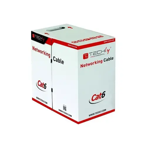 Cablu U/UTP Techly, Cat.6, 305m, CCA, Gri