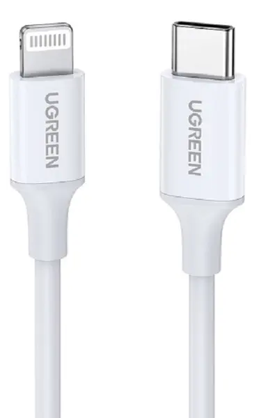 Cablu Ugreen - US171, USB-C/Lightning, 1 m, alb