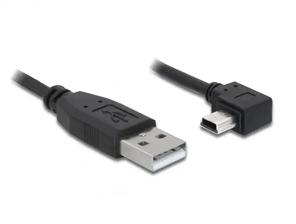 Cablu USB 2.0 la mini USB-B unghi 90 grade T-T 0.5m, Delock 82680*