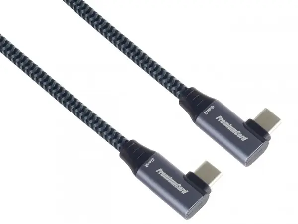 Cablu USB 3.2 Gen2x2 type C 100W unghi/unghi brodat 2m, ku31cj2