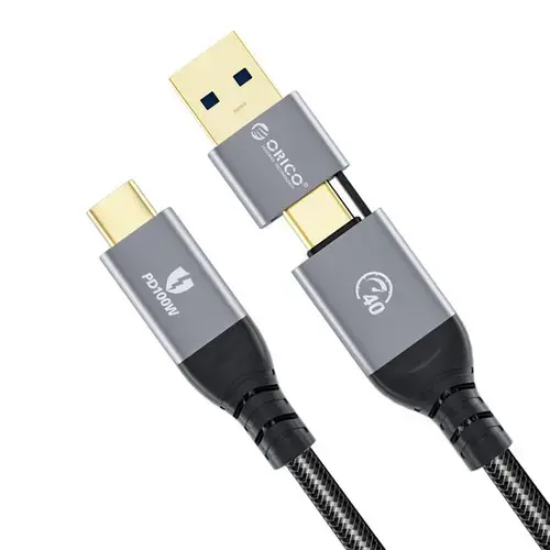 Cablu USB Orico ACC40 100W USB Type-C - USB Type-C sau USB Type A 1m, Negru