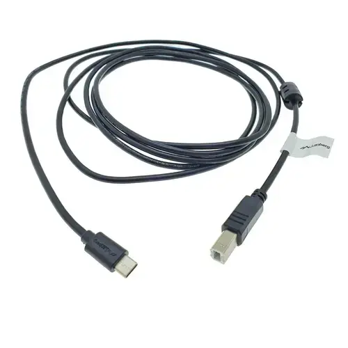 Cablu USB tip C imprimanta USB 2.0, 3 m, Lanberg 42980, USB B la USB-C, cu miez de ferita, negru