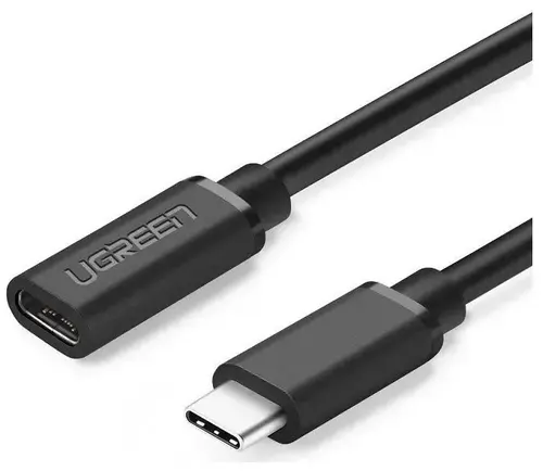 Cablu USB Type-C Ugreen prelungitor, ED008 USB Type-C (T) la USB Type-C (M), 0.5m (Negru)