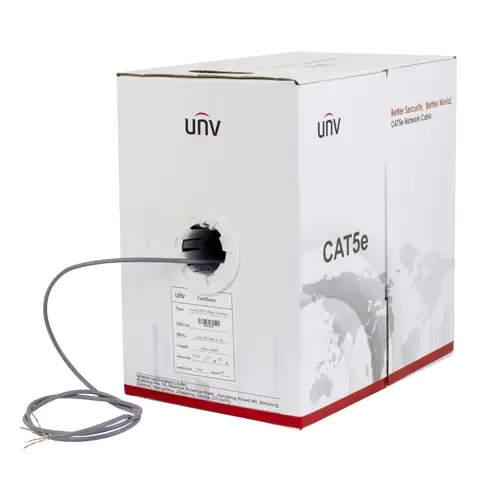 Cablu UTP Cat.5e cupru solid 100% OFC 0.50 mm, rolă 305 m, UNV CAB-LC2100B-IN