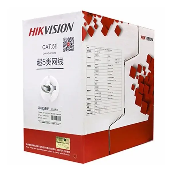 Cablu UTP CAT5E cupru 100% Hikvision, 0.45mm, rola 305 metri, DS-1LN5E-S