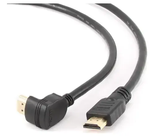 CABLU video GEMBIRD CC-HDMI490-6, HDMI (T) la HDMI (T), 1.8m, conectori auriti, rezolutie maxima 4K (3840 x 2160) la 60 Hz, 90 grade, Negru