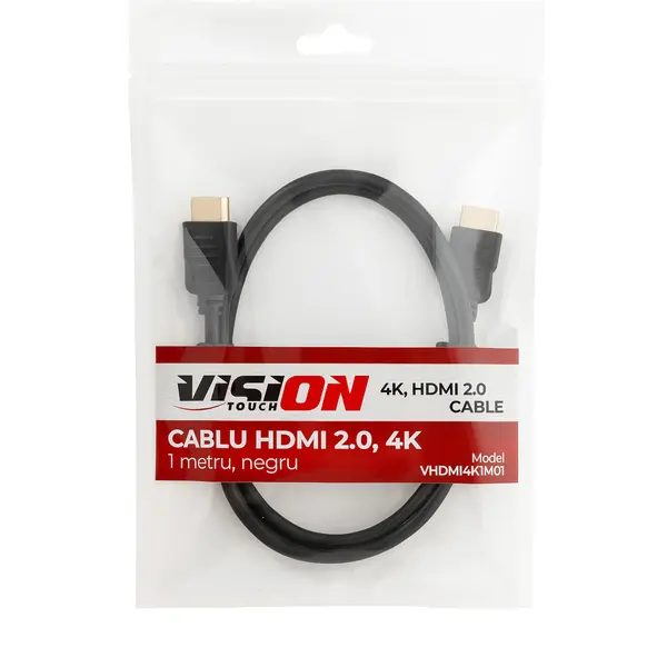 Cablu Vision Touch, HDMI, 4K, 2.0, 1M, negru, VHDMI4K1M01