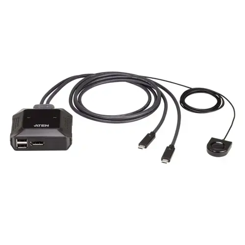 Cabluri cu 2 porturi USB-C 4K DisplayPort Aten, Negru