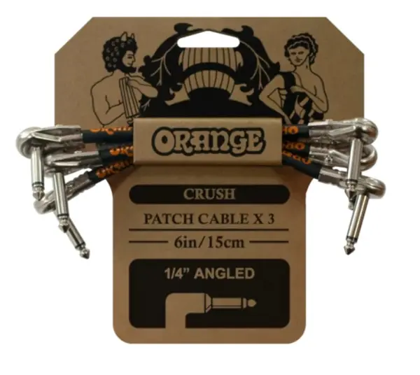 Cabluri de chitară Orange - CA038 Crush, 15 cm, 3 buc, negru
