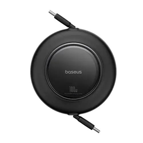 Cabluri de date USB-C 100W, Baseus Free2Pull Mini, 2m, design retractabil, Negru