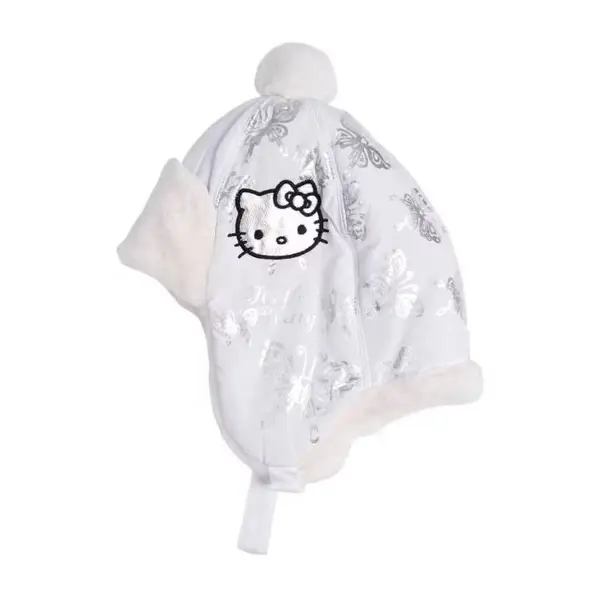 Caciula blana Hello Kitty fluturi cu urechi Alb Engros