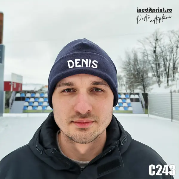 Caciula fleece personalizabila cu manseta C243