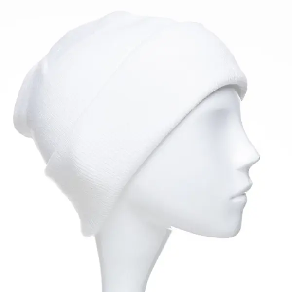 Caciula unisex model clasic tricotat, dublata in interior, alba