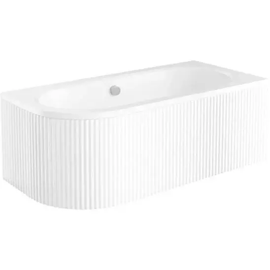 Cada baie 150x75 cm, orientare dreapta, masca frontala cu riflaje inclusa, alba, Besco Avita