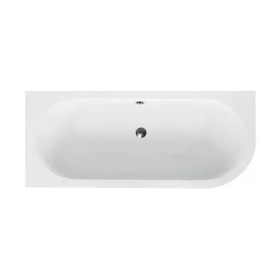Cada baie asimetrica alba, acril, 150 x 75 cm, orientare stanga, Besco Avita