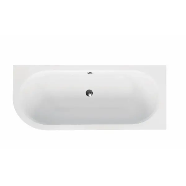 Cada baie asimetrica alba, acril, 160 x 75 cm, orientare dreapta, Besco Avita