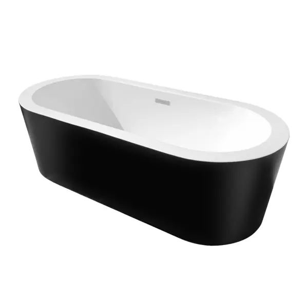 Cada baie freestanding Bella WB-814 acril 170 x 80 x 58 cm negru mat