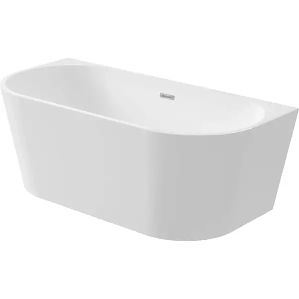 Cada baie freestanding Deante Silia, 160 x 75 cm, lipita de perete, alb lucios