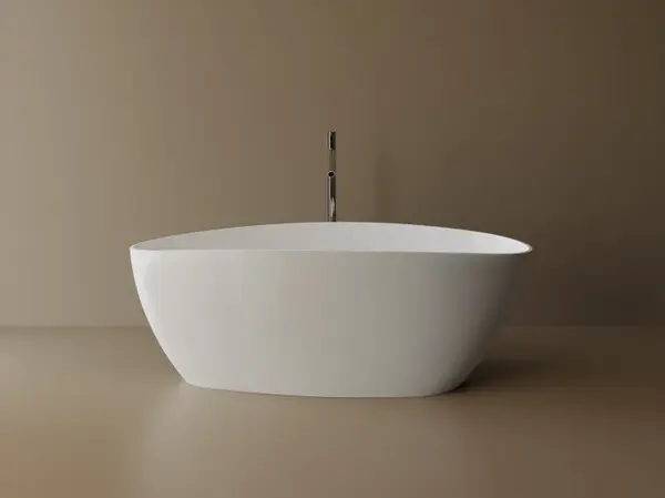 Cada baie freestanding ovala, compozit, 156 x 71 cm, Cast Marble Praga