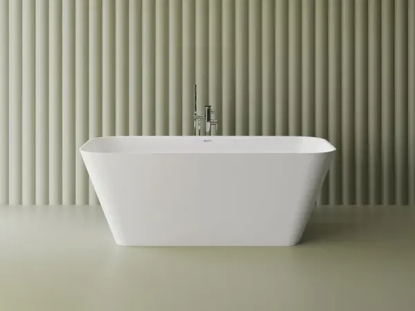 Cada freestanding dreptunghiulara, compozit alb mat, interior lucios,167.6x78.7x61 cm, Foglia Corsica