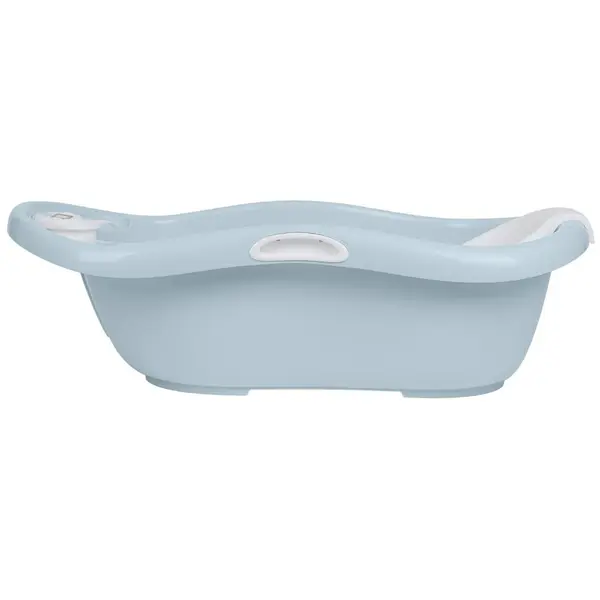Cadita copii cu termometru digital si reductor anatomic detasabil KikkaBoo Lavera Blue,realizata din plastic rezistent cu margini rotunijite,fara BPA,manere pentru mutare usoara,suport sapun si recipient clatire inclus