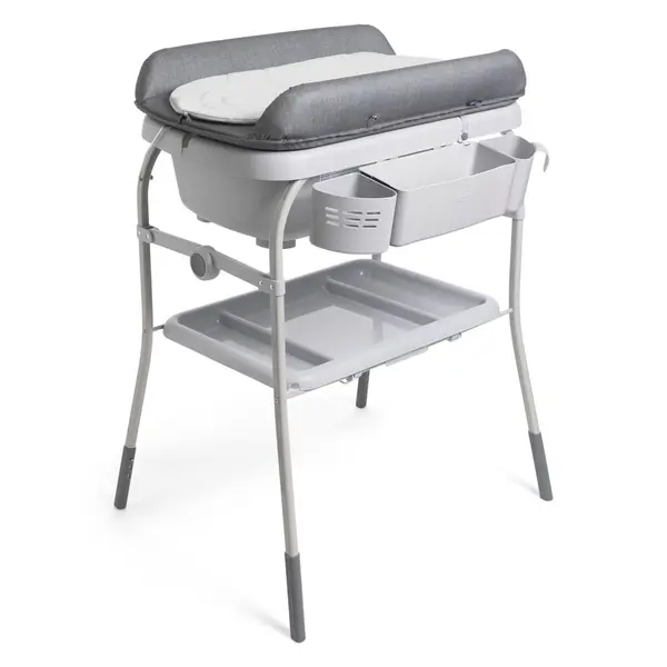 Cadita cu masa de infasat Chicco, Graphite Melange, 0luni+