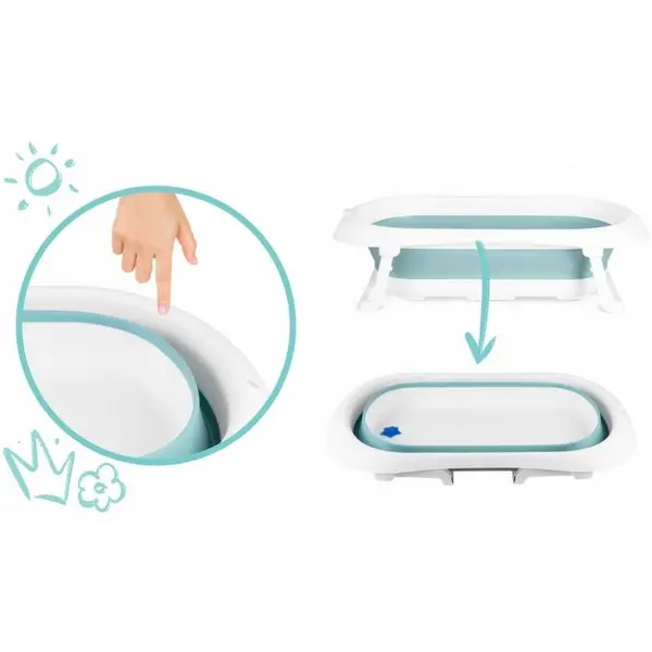 Cadita de baie cu dop de scurgere Ricokids albastru