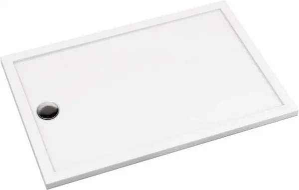 Cadita de dus dreptunghiulara, din acril, alba, 100x80x4.5 cm, Deante Prizma