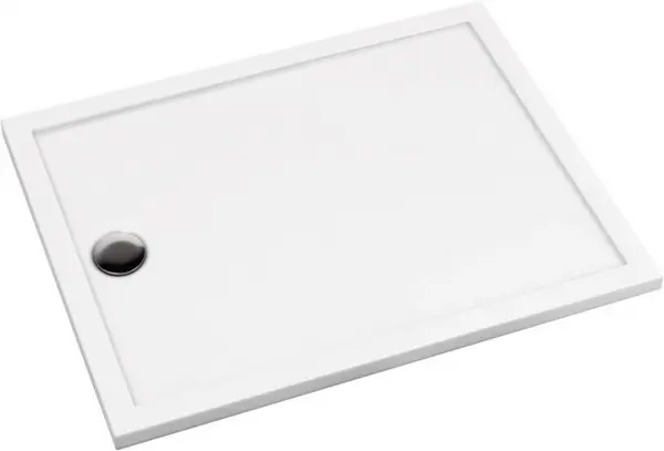 Cadita de dus dreptunghiulara, din acril, alba, 80x90x4.5 cm, Deante Prizma